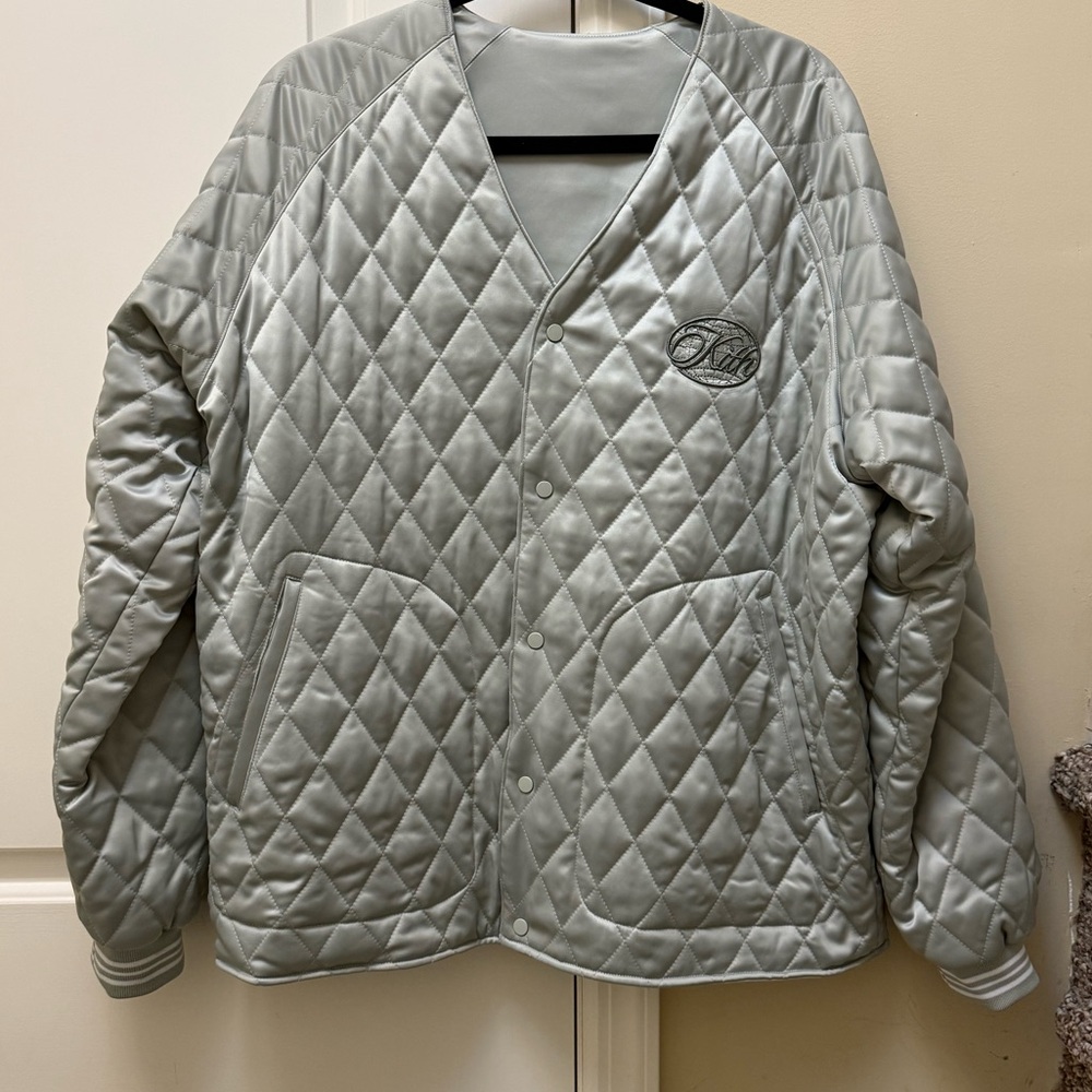 Kith Reversible Quilted Satin Jacket color Seafoam Green size Large - Picture 3 of 8